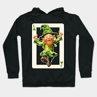 Leprechaun Shamrock Card St Paddys Day Festival Hoodie